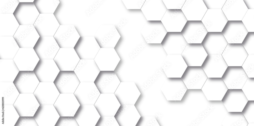 Wall mural abstract 3d background. background with hexagons. white texture background . hexagon abstract backgr