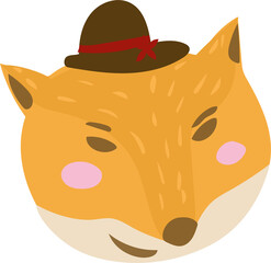 Christmas fox. Christmas style illustration