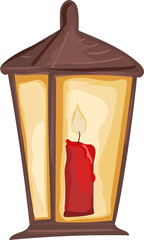 Christmas candles cartoon. Christmas style illustration