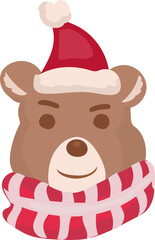 Christmas bear. Christmas style illustration