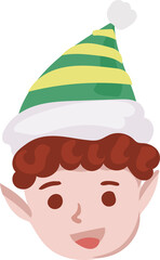 Cartoon elf. Christmas style illustration