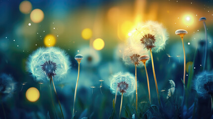 Soft focus blurred sunny background with flower spring concept. Generative ai