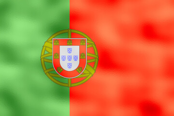 Obraz premium Flag of Portugal. 2:3 Proportions. Original to scale. Portuguese special flag. Metallic glamour design.