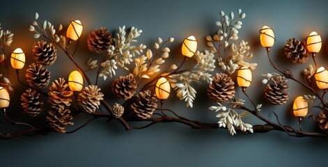 Christmas pine cone decoration with light