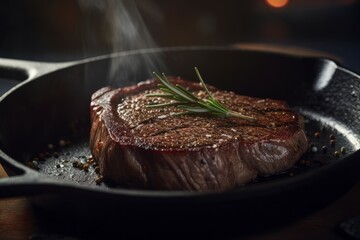 Fototapeta premium Fried ribs beef. Generate Ai
