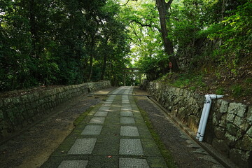 Achi-jinja or Shrine in Kurashiki, Okayama, Japan - 日本 岡山県 倉敷 阿智神社 参道