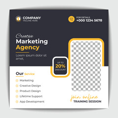 Corporate social media post and web banner template