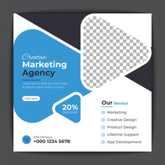 Corporate social media post and web banner template