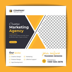 Corporate social media post and web banner template