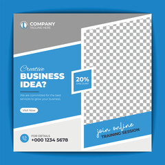 Corporate social media post and web banner template