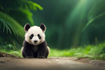 Obraz na płótnie Canvas giant panda bear generated by AI technology