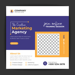 Corporate social media post and web banner template