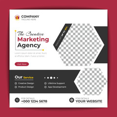 Corporate social media post and web banner template