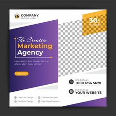 Corporate social media post and web banner template