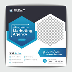 Corporate social media post and web banner template