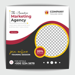 Corporate social media post and web banner template