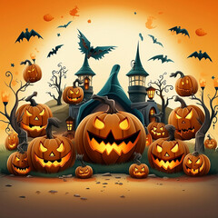 Welcom to the halloween party illustration
