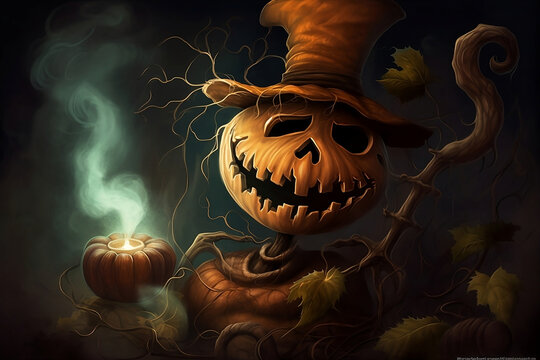 Welcom to the halloween party illustration
