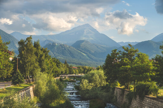 Majestic view of Todorka peak from Bansko Bulgaria