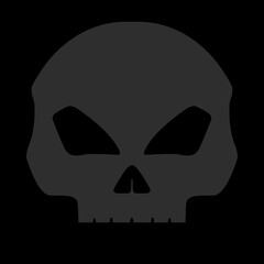 skull on black background