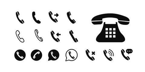 set Phone call icon vector. Telephone icon symbol