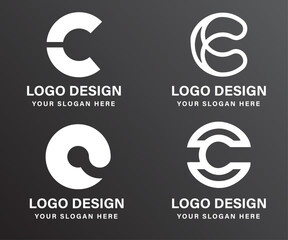 vector c letter logo design collection