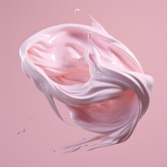 3d illustration  of  facial cream isolated on pink background created  with Generative AI technology