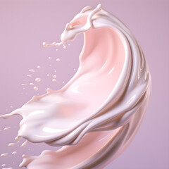 3d illustration  of  facial cream isolated on pink background created  with Generative AI technology