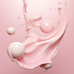 3d illustration  of  facial cream isolated on pink background created  with Generative AI technology