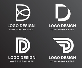 vector d alphabet logo design collection