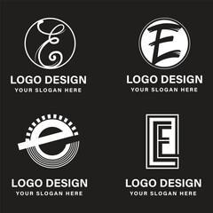 Obraz premium vector e alphabet logo design collection