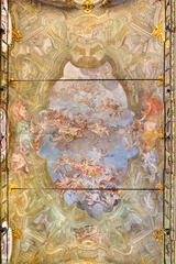  GENOVA, ITALY - MARCH 5, 2023: The ceiling fresco in church Chiesa di Santa Maria Maddalena  by Sebastiano Galeotti (1729). © Renáta Sedmáková