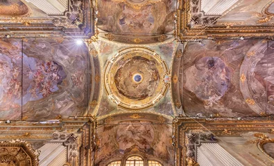  GENOVA, ITALY - MARCH 5, 2023: The cupola of baroque church Chiesa di Santa Maria Maddalena by Sebastiano Galeotti (1729). © Renáta Sedmáková