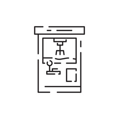 Amusement Park line icon symbol template for graphic and web design collection logo vector illustration. Roller coaster attractions. Festival fun