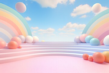 3D podium on stage background, geometric shape for product display presentation. Minimal scene for mockup products, stage showcase, promotion display.