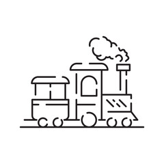 Ferris wheel icon vector linear design isolated on white background. Park logo template, element for amusement park, line icon object. Festival fun