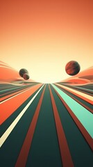 Retro Futuristic 3D Abstract Background