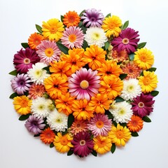 Onam festival floral designs called' Athapookkalam'. Onam is a traditional festival in Kerala, India. Generative AI