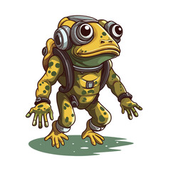 A Frog Diver mascot illustrations