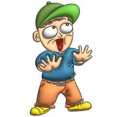 Oh no cartoon man gesture 3d