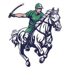 A  Polo Player mascot Vector Illustration