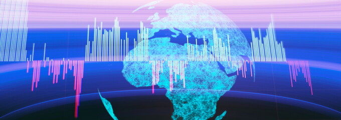 Abstract financial trading graphs on monitor. analysis on the monitor of a computer. Fundamental...