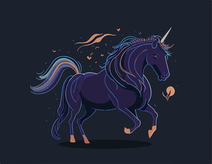 Fototapeta na wymiar Unicorn vector illustration ai generated 