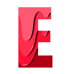 letter E 3d picture english alphabet text effect.