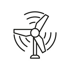 Windmill linear icon. Green energy concept. Editable stroke