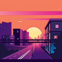 Simple Urban Architecture Minimalist Background Design