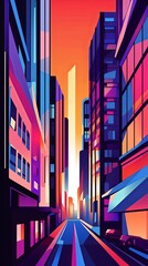 Obraz premium Simple Urban Architecture Minimalist Background Design