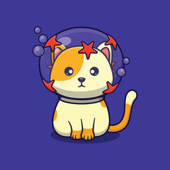 cat in the water cute cartoon vector animal illustration