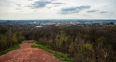 View from Halda Ema hill in Ostrava city in Czech republic