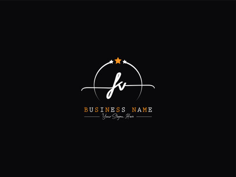 Abstract Letter Fv vf Logo Icon, Signature Lettering Fv Logo Design For Shop